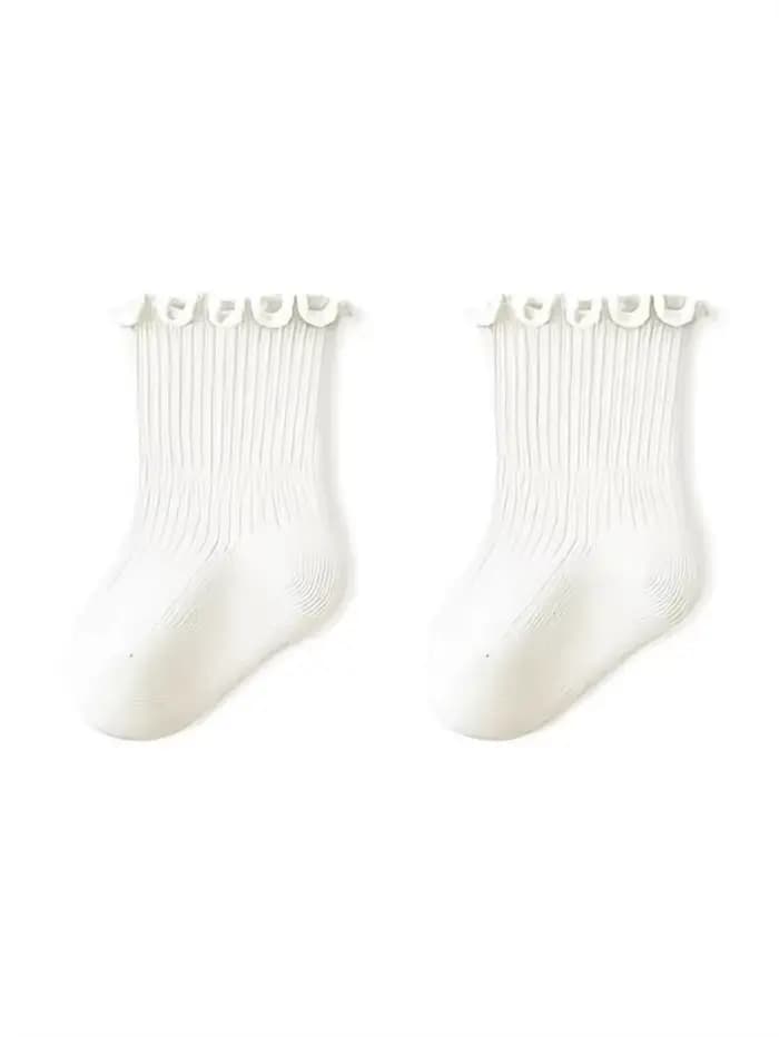 5 paires de chaussettes blanches à volants pour bébés filles