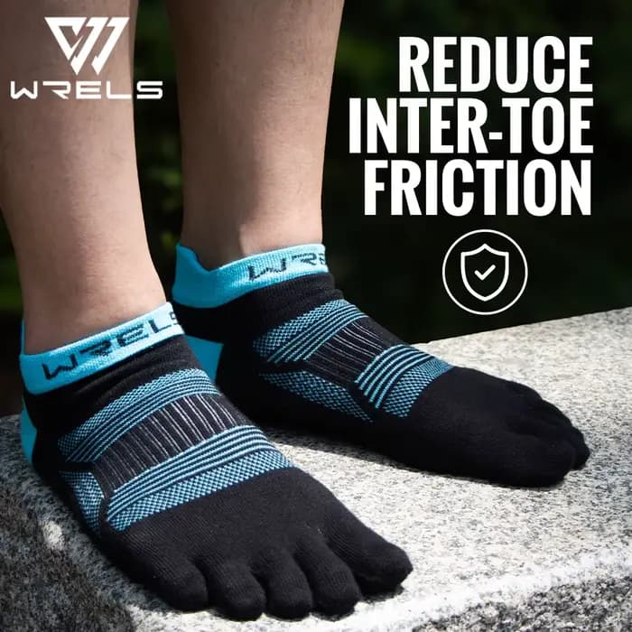 WRELS chaussettes à orteils 5 doigts athlétiques course coupe basse