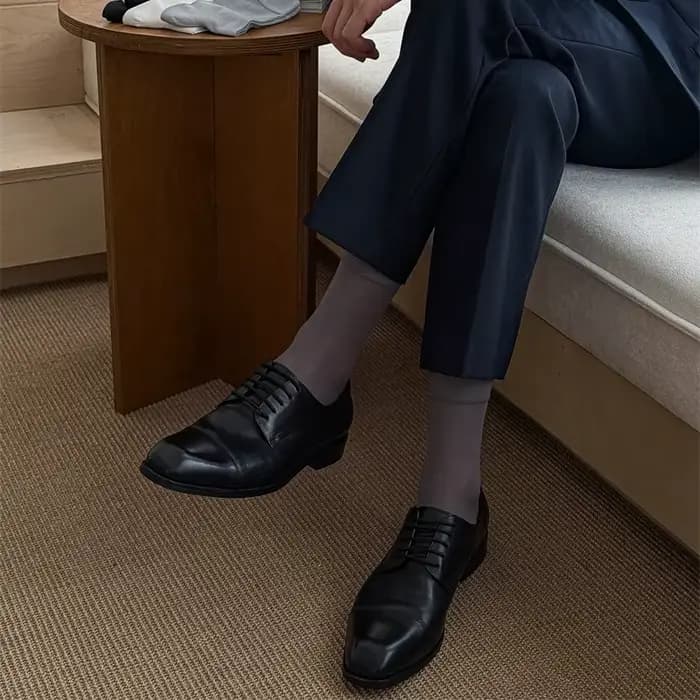 Chaussettes d'été fines et respirantes en soie de mûrier pour hommes
