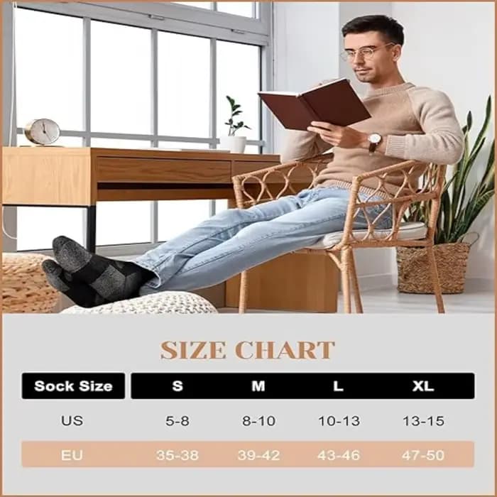 Chaussettes thermiques en laine mérinos, adaptées aux hommes et aux femmes, 3 paires de chaussettes d'hiver entièrement rembourrées, idéales pour la randonnée et le travail par temps froid