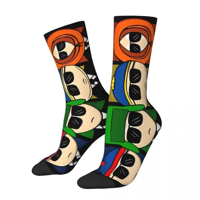 Chaussettes Happy unisexes en polyester imprimé 3D