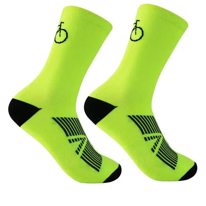 1 paire de chaussettes de cyclisme d'entraînement en plein air, renforcées aux orteils, tricotées, respirantes, antidérapantes, durables, unisexe, tailles européennes 38-43