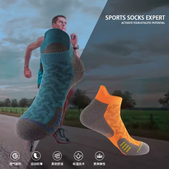 1/2/3 paires de chaussettes de course Marathon professionnelles Sports de plein air Fitness épaissi rembourré Tube