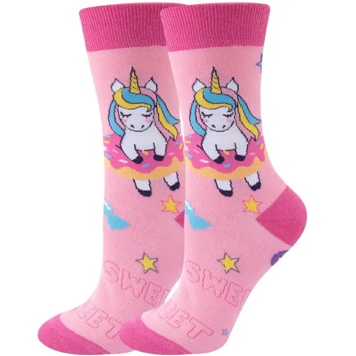 Femmes Designer mode drôle créatif Tube moyen coton femme coloré mignon motif Animal plante sport chaussette merveille chaussettes cadeau