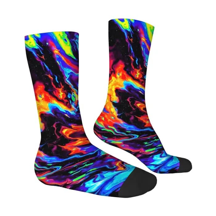 Chaussettes psychédéliques arc-en-ciel pour hommes