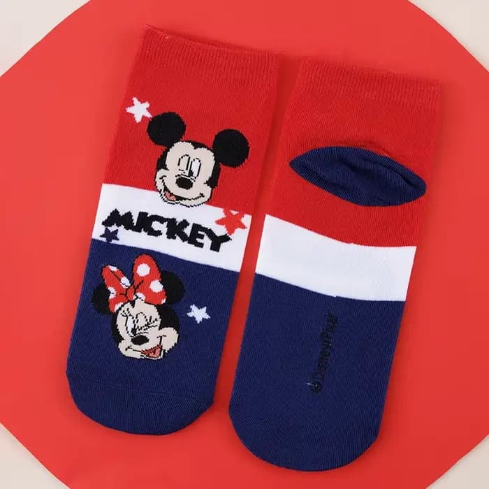 5 paires de chaussettes tricotées pour femmes, avec personnages de dessins animés Disney, style graffiti, pour l'été, légères et respirantes, chaussettes décontractées pour couple