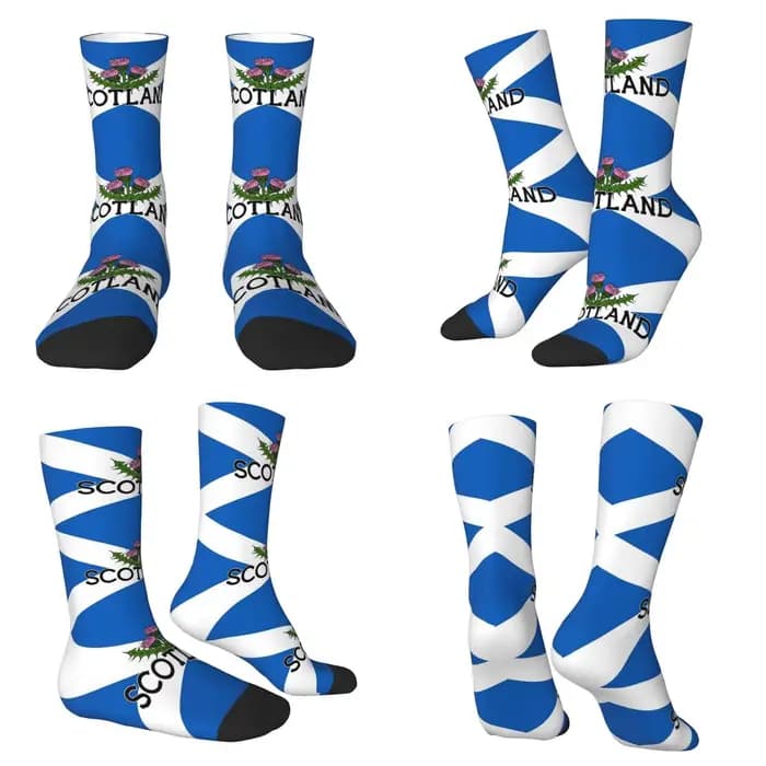 Ecosse Saltire drapeau écossais St Andrews croix et chardon chaussettes Harajuku bas toutes saisons
