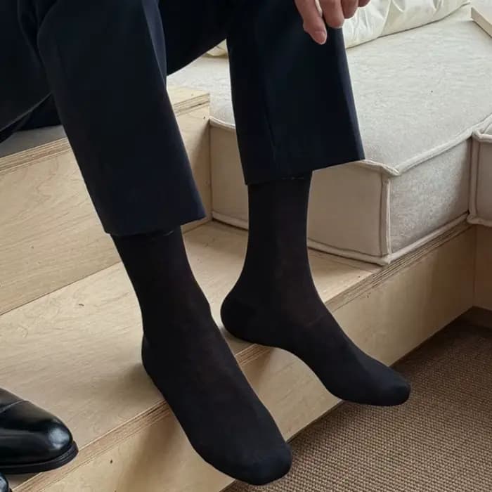 Chaussettes d'été fines et respirantes en soie de mûrier pour hommes