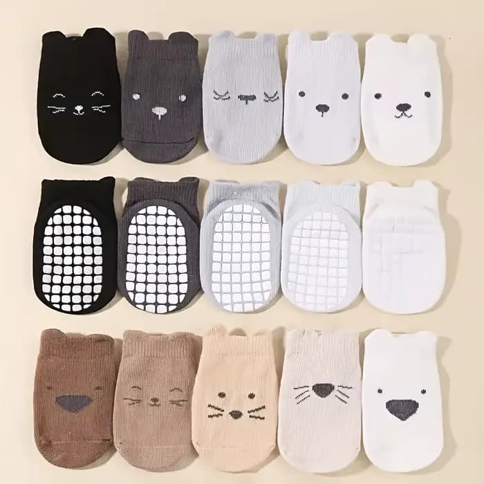10 paires de chaussettes antidérapantes pour bébé