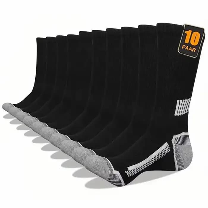 10 paires de chaussettes longues de sport à rayures pour hommes