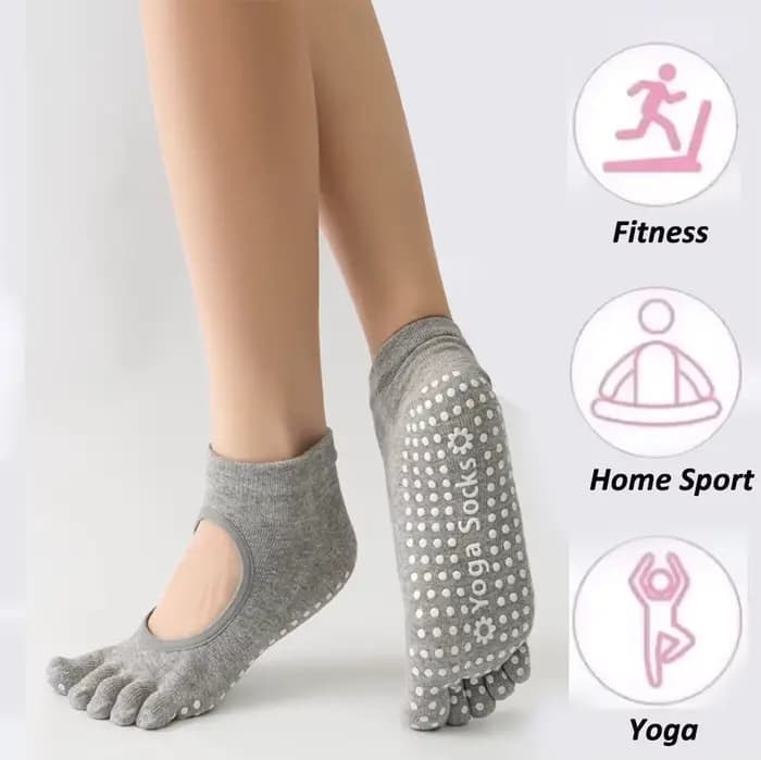 Chaussettes de Yoga dos nu à cinq orteils pour femmes