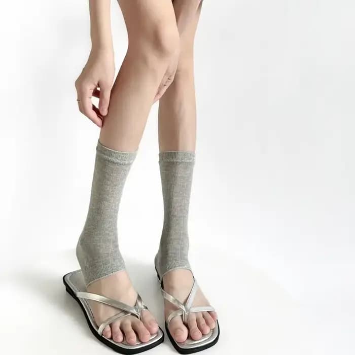 INS Casyak Style Sheer Footlet Socks 2025 Nouvelle Mode Chaussettes de mollet antidérapantes polyvalentes effet froncé pour écolière, bas fins