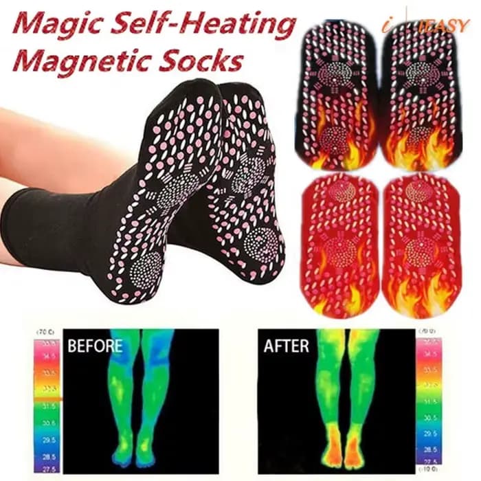 Chaussettes magnétiques unisexes auto-chauffantes