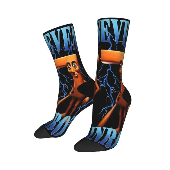 Chaussettes amusantes 67 Meme Italian Brainrot Tung Tung Sahur Six Seven, chaussettes d'automne modernes, chaudes et douces, imprimées, pour le cyclisme, anti-dérapantes