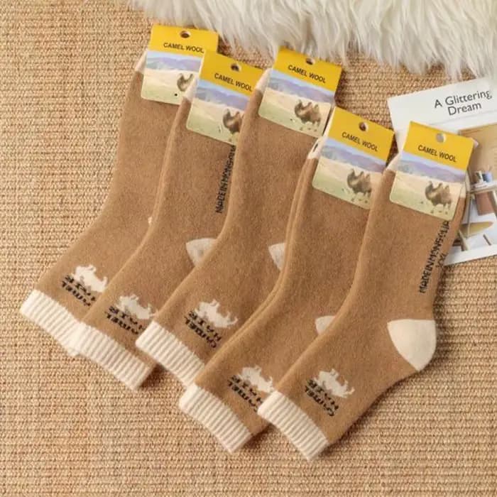 1 paire hiver épaissi chaud Terry Camel chaussettes pour hommes et femmes chameau du nord