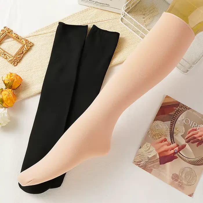 2 paires épaissir velours genou haute chaussettes chaudes femmes automne hiver chaud Long mollet neige chaussettes peau noire Style coréen chaussette mince