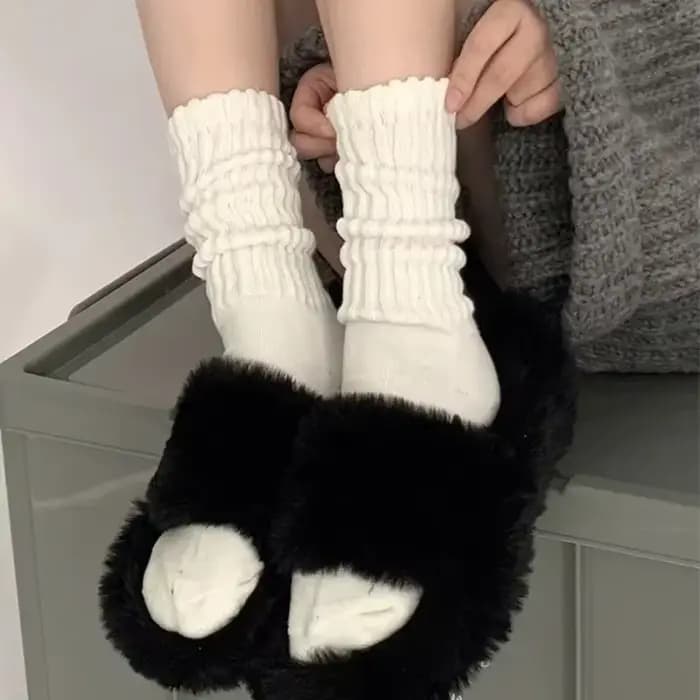 Chaussettes longues tricotées Y2k pour femmes et filles