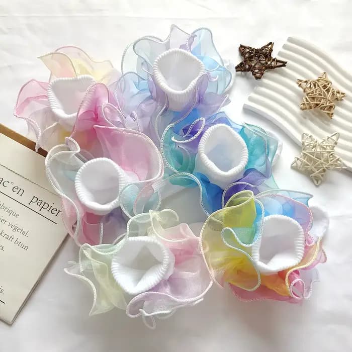 Chaussettes de princesse en dentelle arc-en-ciel pour nouveau-né