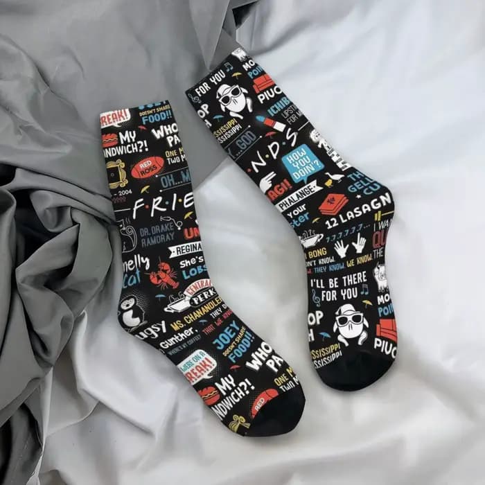 Amis série émission de télévision chaussettes hommes femmes décontracté dessin animé Central Perk
