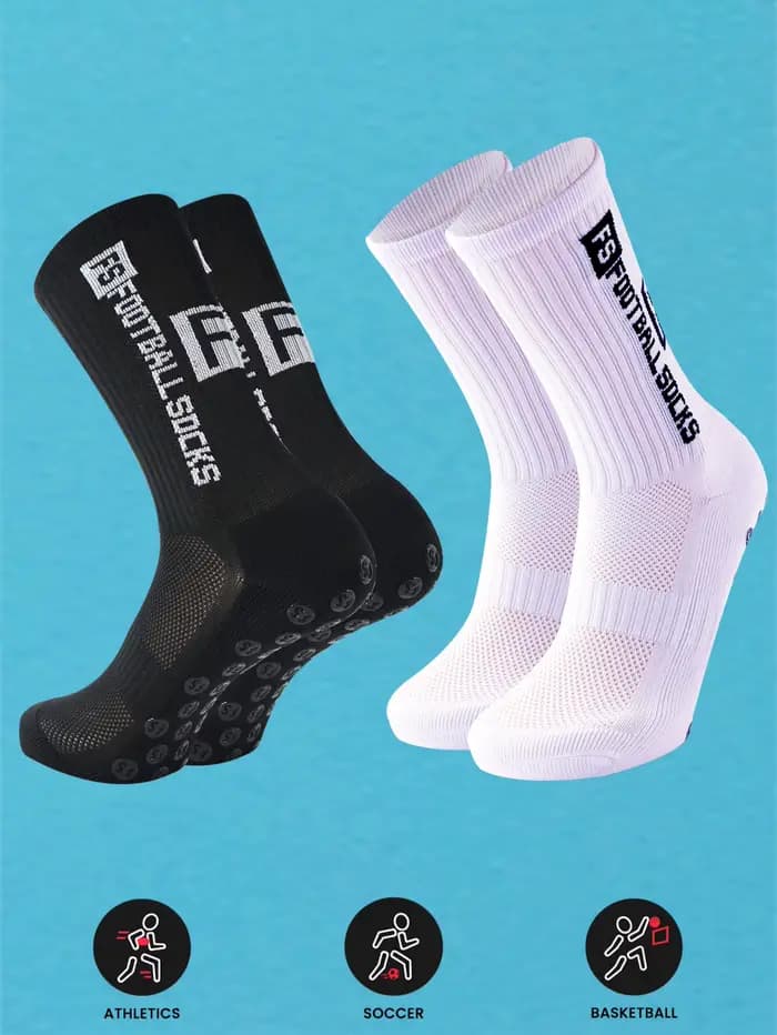 2 paires de chaussettes antidérapantes pour hommes et femmes