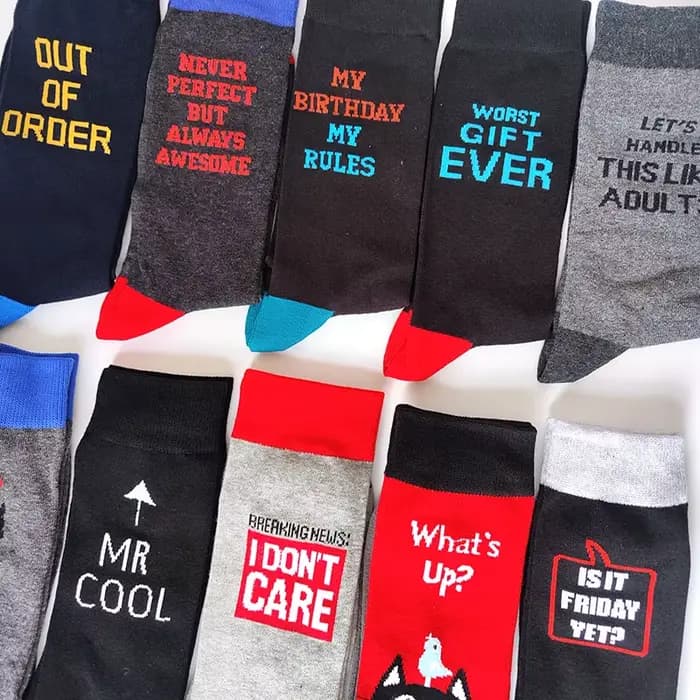 Nouveau 15 Style lettres chaussettes hommes nouveauté chaussettes drôles tendance rue chaussettes longues