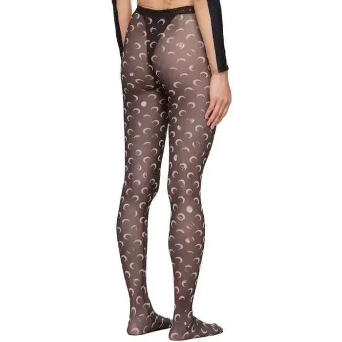 Collants marron en peluche pour femme, imprimé lune, sexy, élastiques, avec poches, bas polyvalents et tendance pour le froid