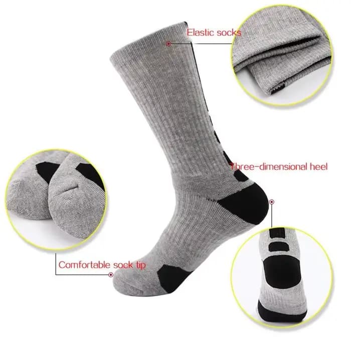 Ensemble de chaussettes de sport en coton avec éponge amortissante pour hommes et femmes