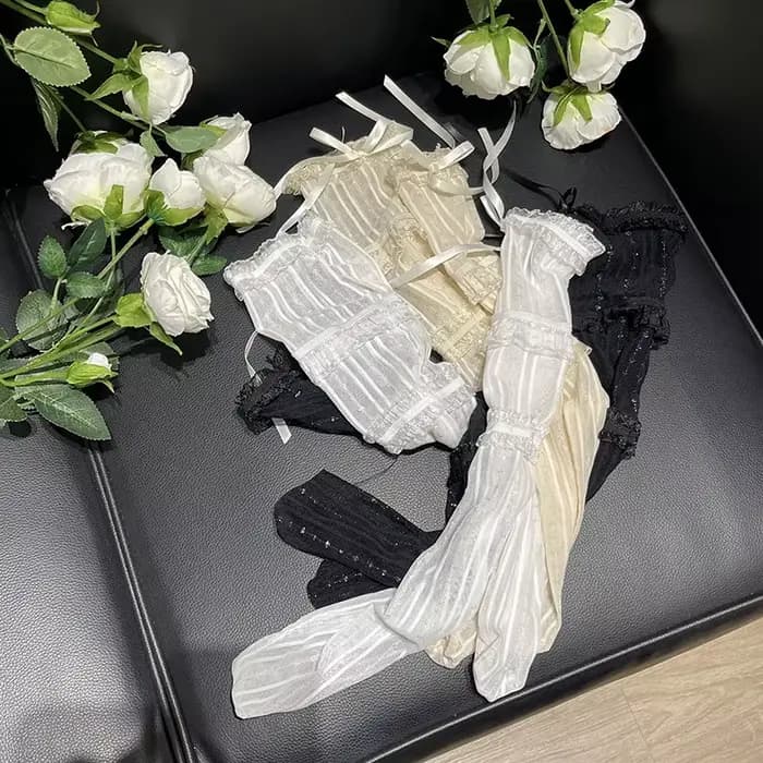 Chaussettes respirantes en dentelle avec nœud pour femmes