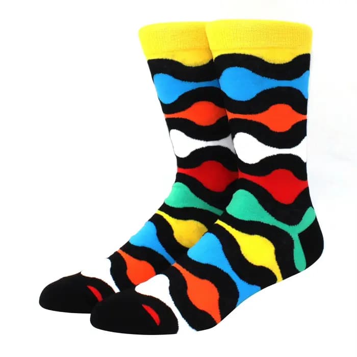 Chaussettes Happy Unisexes en Coton pour Homme et Femme, Design Rétro, Amusantes, Football, Basket-ball, Équipage, Skateboard, Harajuku
