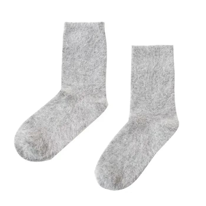 Chaussettes épaisses en laine de lapin angora pour femmes