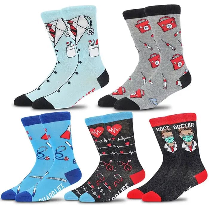 Chaussettes en coton imprimé Elin pour hommes et femmes
