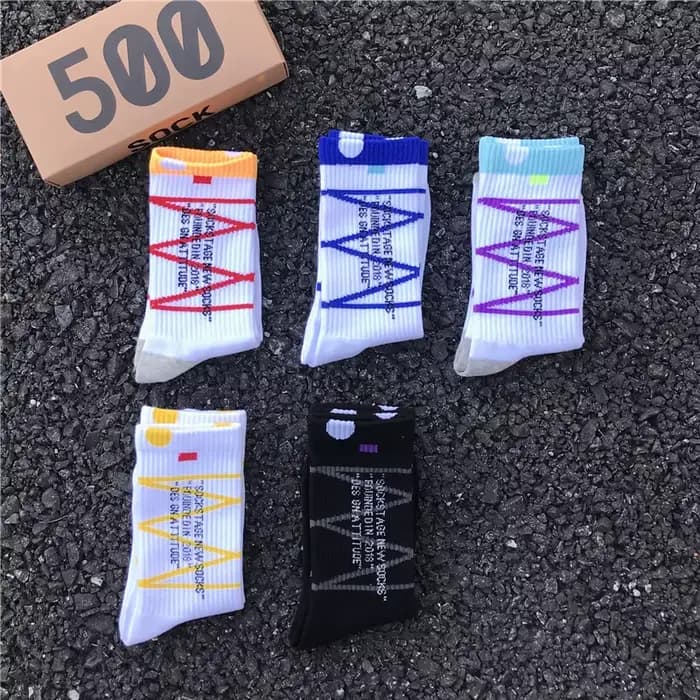 3 paires/boîte chaussettes hommes nouvelle mode d'automne signé conjoint Skateboard sport blanc/noir tendance Hip Hop amoureux coton chaussettes
