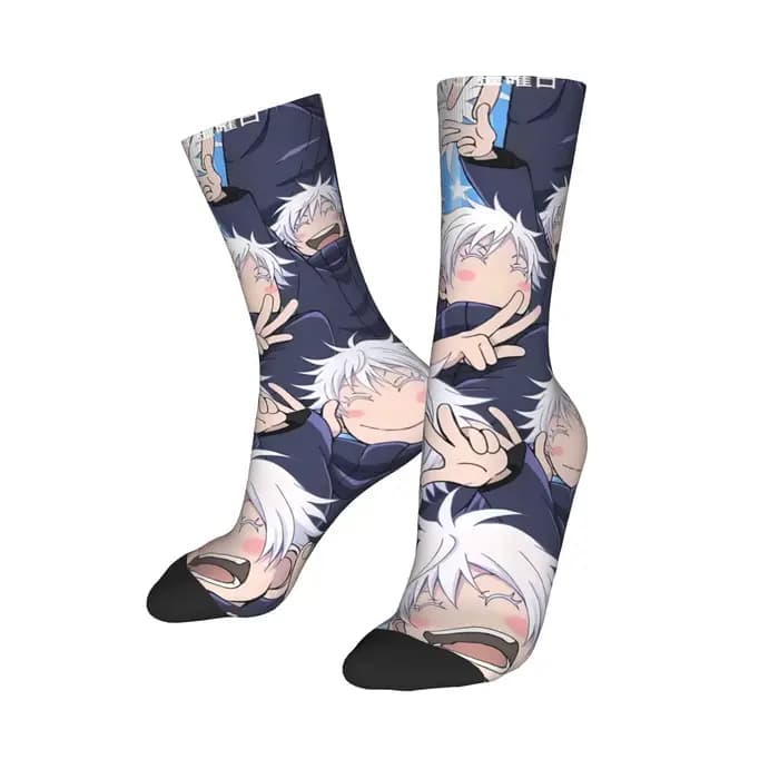 Gojo Sensei Anime Manga chaussettes bas modernes hiver anti-dérapant adultes hommes