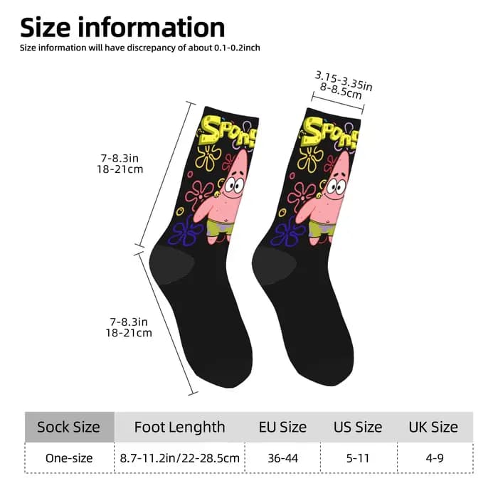 Chaussettes pour femmes et hommes, chaussettes Spongebob, chaussettes amusantes et confortables pour l'automne, chaussettes de sport antidérapantes