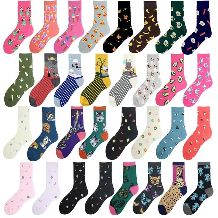 Style coréen mignon drôle chaussettes femmes Totoro avocat Pizza bière Sushi planète heureux Kawaii
