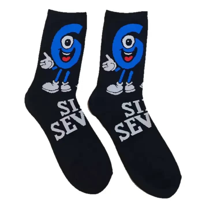 Célébrité d'internet Meme 67 Six Seven 6-7 chaussettes de jeu drôles bas d'automne gothique Couple