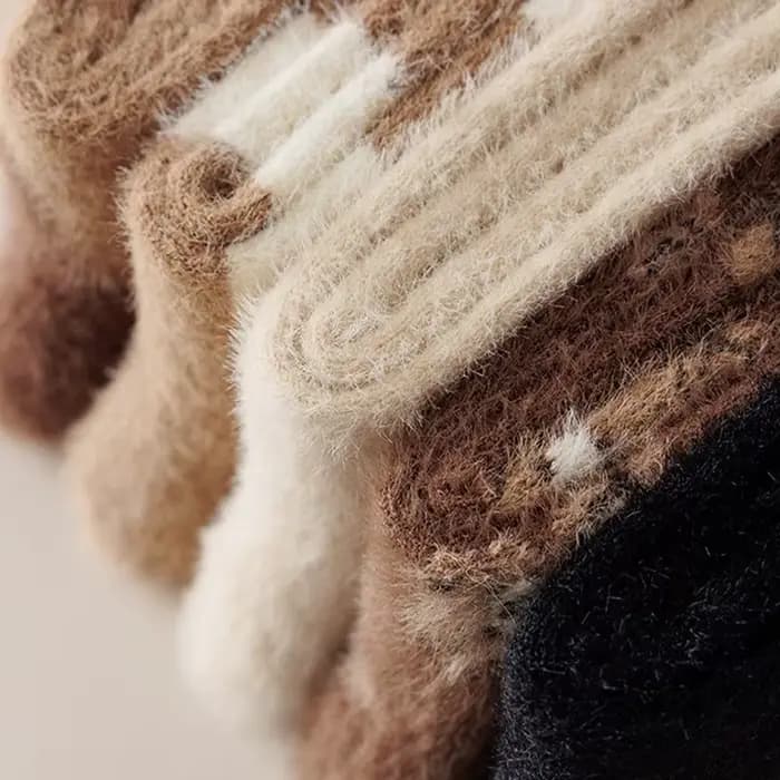5 paires de chaussettes pour femmes ensemble ours en peluche hiver chaud épais fourrure de vison