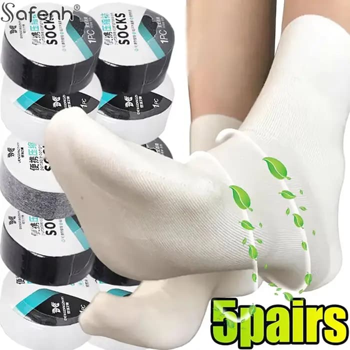 5 paires de chaussettes de voyage jetables pour hommes et femmes
