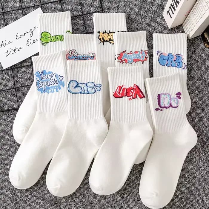 9 paires de chaussettes graffiti personnalisées pour hommes