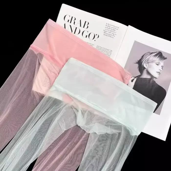 Collants transparents en maille verte pour femmes