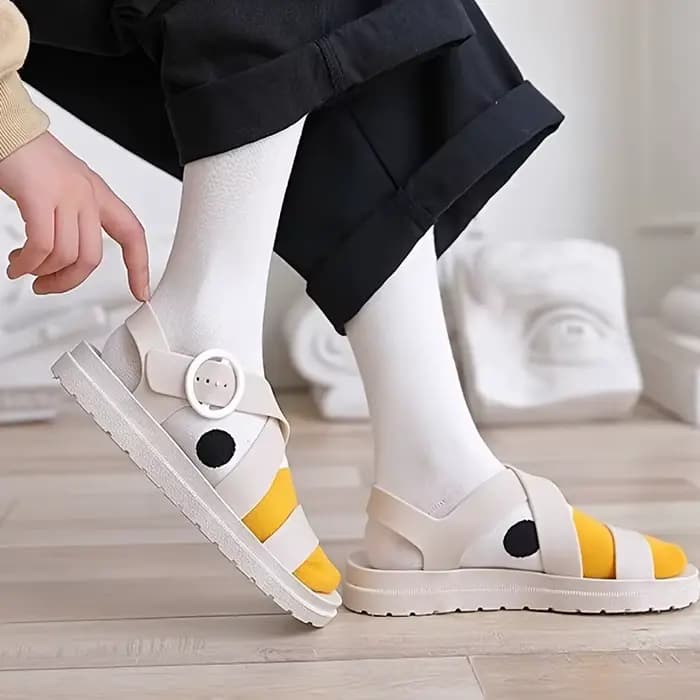 1 paire de chaussettes de sport en coton amusantes et originales à motif tête d'oie