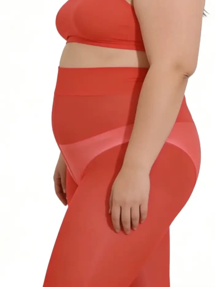 1 collant opaque rouge taille haute pour femme