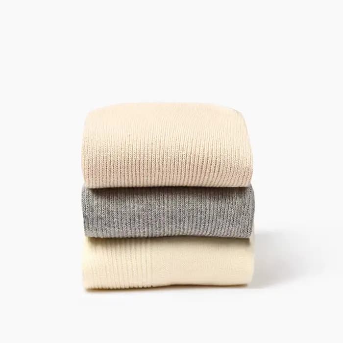 CHAOZHU japonais coréen lycée filles chaussettes hautes en vrac couleurs unies Double aiguilles tricot coton longues