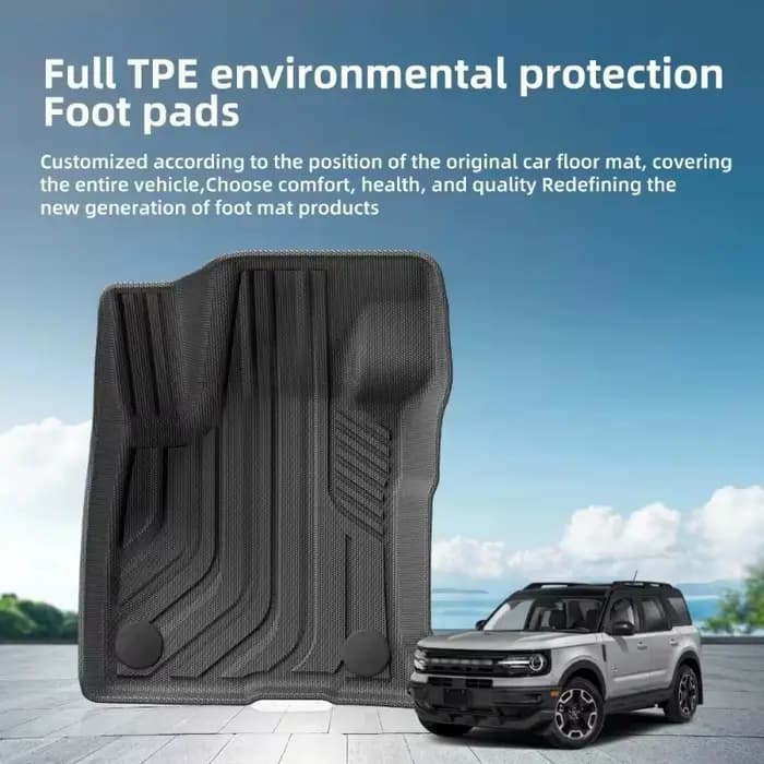 Tapis de sol de voiture en TPE 3D pour Bronco Sport 2021 – 2024, doublure de chargement, coussinet de coffre, tapis noir, coussinets de pieds, gouvernail gauche pour tous temps