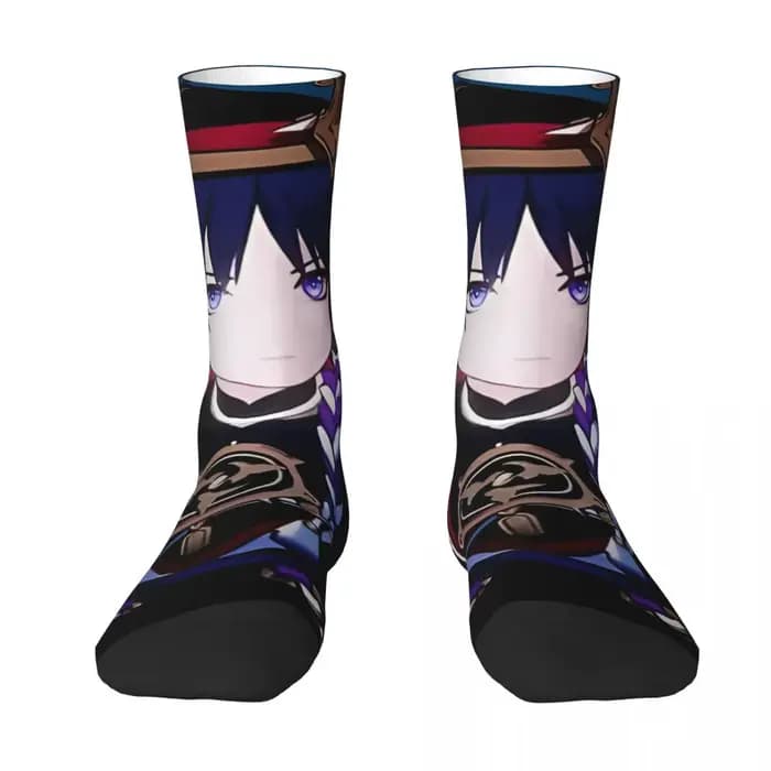 Scaramouche Genshin Impact bas personnalisés nouveauté chaussettes printemps anti-dérapant