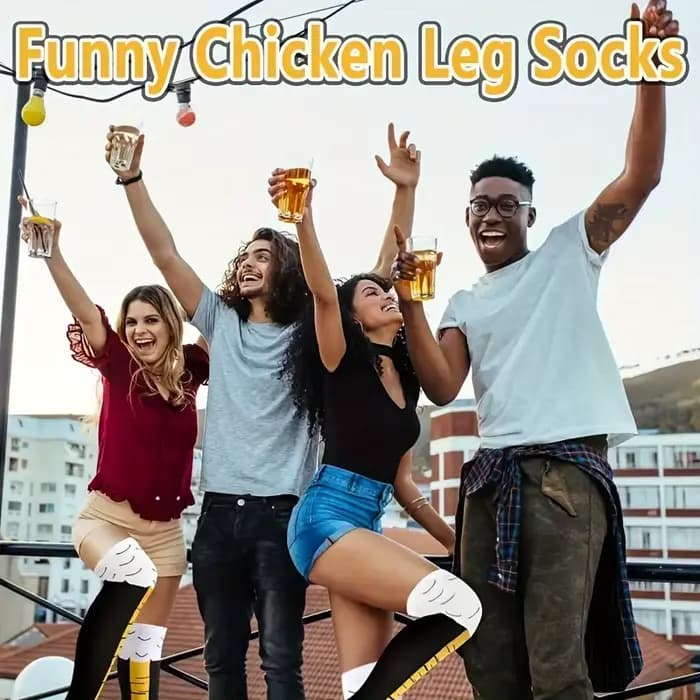1/2 paires femmes genou chaussettes hautes à la mode dessin animé drôle poulet griffe chaussettes Fitness sport décontracté jambe mince Long Tube chaussettes femmes