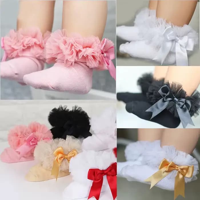 Chaussettes hautes à fleurs pour bébé, chaussettes courtes à la cheville, princesse, nœud papillon, dentelle, coton, pour bébés filles, enfants, garniture à volants, grands enfants