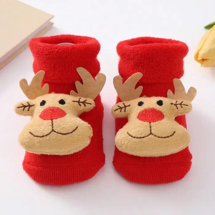 Mignon cadeau de noël tricoté bébé chaussettes nouveau-né enfant en bas âge doux bonhomme de neige cerf chaud