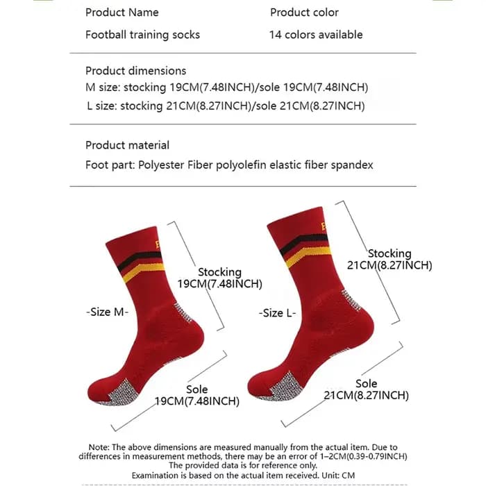 LOOGDEEL Chaussettes de football professionnelles pour l'entraînement d'équipe