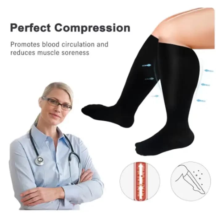 2XL-7XL grande taille chaussettes de Compression couleur unie femmes hommes sport course Yoga